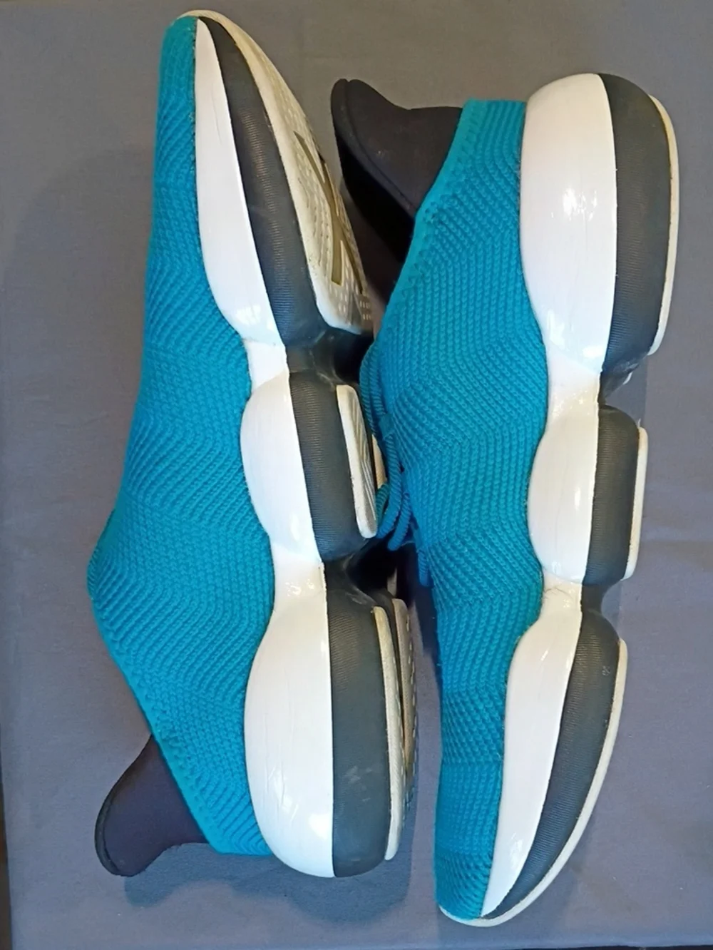 Puma Teal Knit Lace-Up Sneakers